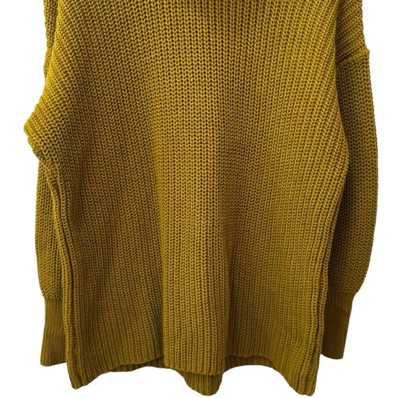 American Apparel Cableknit Cowlneck Sweater in Dirty Gold Comfy Holiday OS - Picture 3 of 10
